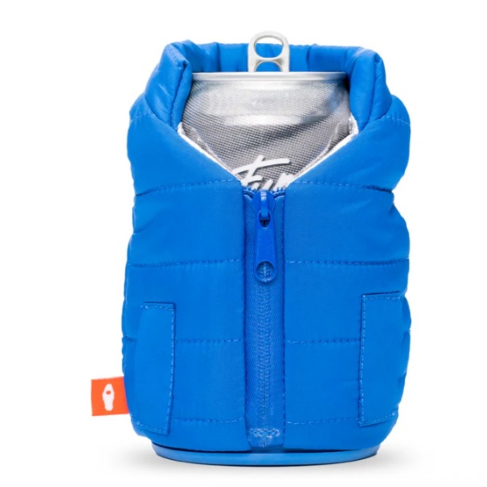 NWOT The Puffin Puffy vest can sleeve in varsity blue
